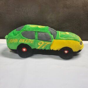 Plush Nascar John Deer Chad Little #97 Race Car - Green and Yellow - 7" Long
